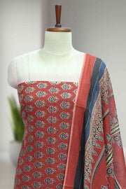 Cotton Churidar Material with Ajrakh Print
