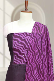 Silk Churidar Material with Zig Zag Print