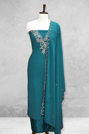 Georgette Churidar Material-Embroidery Thread