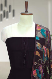 Georgette Churidar Material with Button Work