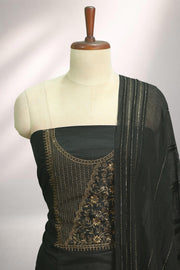 Silk Churidar Material – Golden Thread Work with Sequins