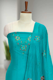Silk Churidar Material-Floral Thread