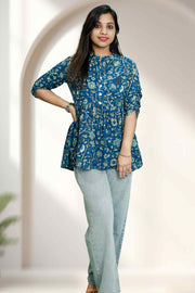 Cotton Short Kurti – Floral Charm