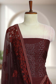 Silk Churidar Material with Beads Work