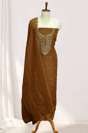 Elegant Georgette Churidar Material – Floral Thread & Sequin Embroidery