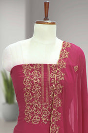 Georgette Churidar Material with Golden Thread & Sequins Work