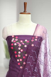 Elegant Silk Churidar Material-Floral Print