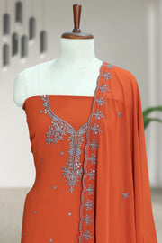 Elegant Threadwork Georgette Churidar Material