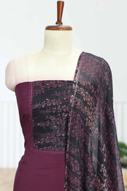 Silk Churidar Material-Lace Work