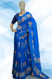 Linen Cotton Fancy Floral Saree
