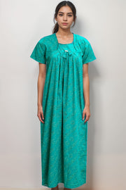Cotton Nighty – Printed with U Neck