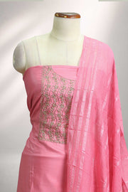 Silk Churidar Material – Golden Thread Work with Sequins