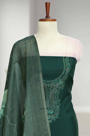 Silk Churidar Material with Embroidery & Stone Work