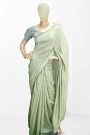 Fancy Vichitra Saree – Silver Glitter Elegance