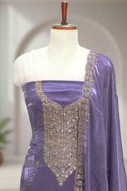 Fendy Churidar Material with Golden Embroidery & Sequins Work