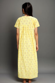 Women’s Printed Cotton Nighty – Babra Pattern