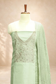 Silk Churidar Material – Golden Thread Work with Sequins