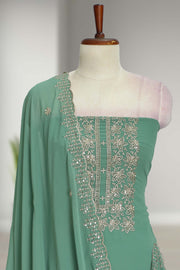 Georgette Churidar Material-Embroidery Thread