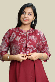 Feeding Top with Floral Print & Collar Neck