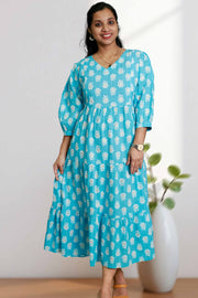 Printed Cotton Feeding Top with V-Neck