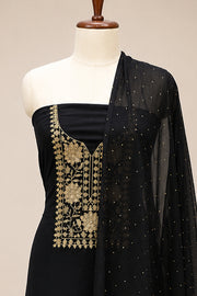 Georgette Churidar Material – Golden Thread Work