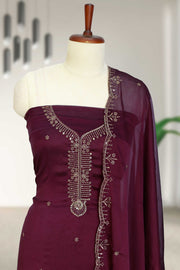 Georgette Churidar Material – Elegant Embroidery with Sequins