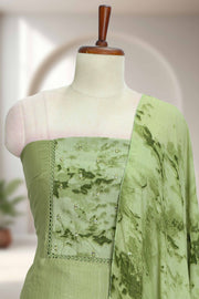 Silk Churidar Material with Lace & Mirror Work