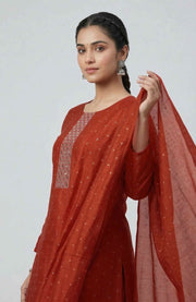 Silk Churidar Material – Mirror & Stone Work