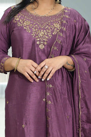 Silk Churidar with Stone Work
