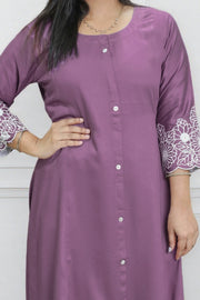 Women  Embroidered  A-line Kurti