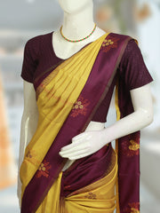 Soft Silk Dresscode Saree - Body Butta with Contrast Border - ₹630/-