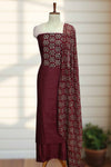 Silk Churidar Material-Ajrakh Print