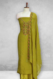 Silk Churidar Material-Floral Thread