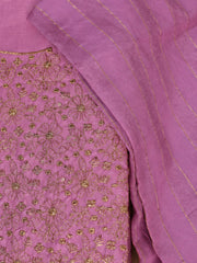 Golden Sequin Embroidered Silk Churidar Material