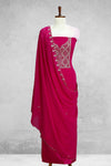 Georgette Churidar Material-Embroidery Thread