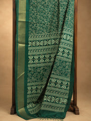 Traditional Bandhani Print Saree with Metallic Zari Trim