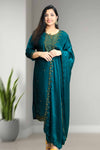Silk Churidar – Golden Embroidery with Sequins