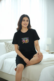 Co-Ord Set – Printed Baniyan Fabric(Night dress)