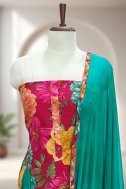 Cotton Churidar Material – Button Work & Print