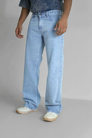 Wide Leg Plain Baggy Pant – Denim