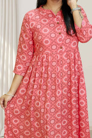 Rayon Charm Printed Flair Top