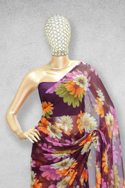 Georgette Saree – Floral Print
