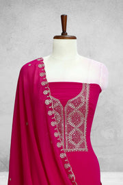 Georgette Churidar Material-Embroidery Thread