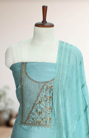 Silk Churidar Material – Golden Thread Work