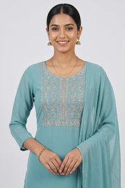 Georgette Churidar Material – Golden Thread Work