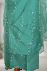 Silk Churidar Material with Embroidery Work