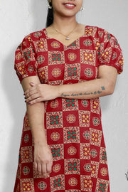 Comfy Cotton Night Dress – Printed Perfection