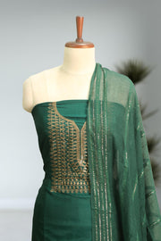 Silk Churidar Material – Golden Thread Work with Sequins