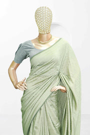 Fancy Vichitra Saree – Silver Glitter Elegance