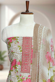 Cotton Churidar Material Thread and Sequins Work